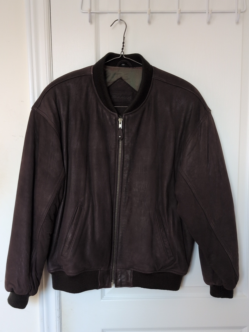 Men's Moore's Dark Brown Leather Bomber Jacket